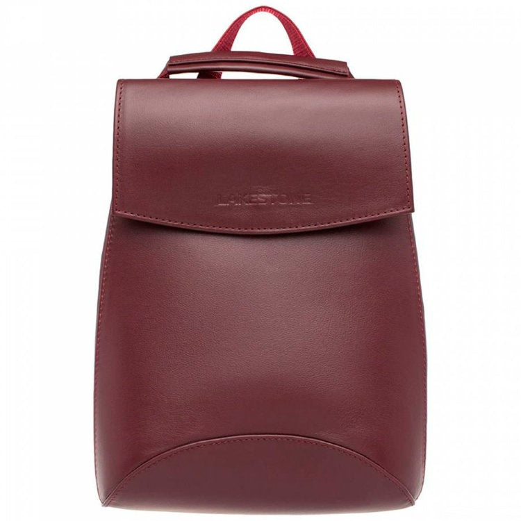 LAKESTONE Red Leather Backpack