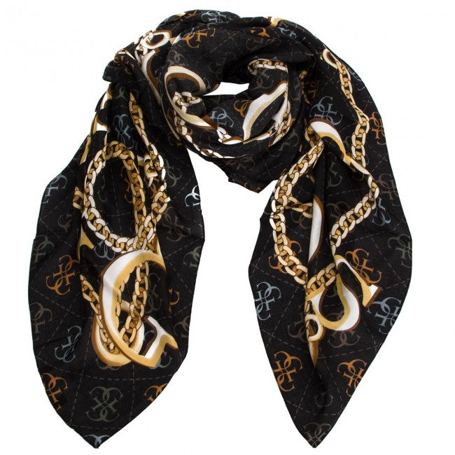 ROLF GAUDI Black Polyester Scarf